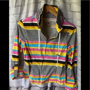 Multicolored Zippered Lightweight Jacket